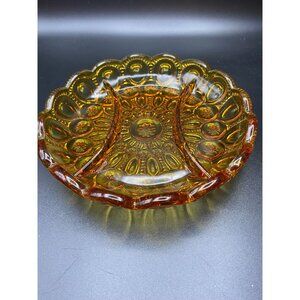 L.E. Smith Amber Moon n Star Relish Tray